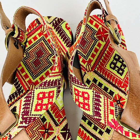 Antelope Women Rey Taupe Leather Flat Sandals US Size 5 Geometric Pattern - Picture 5 of 11